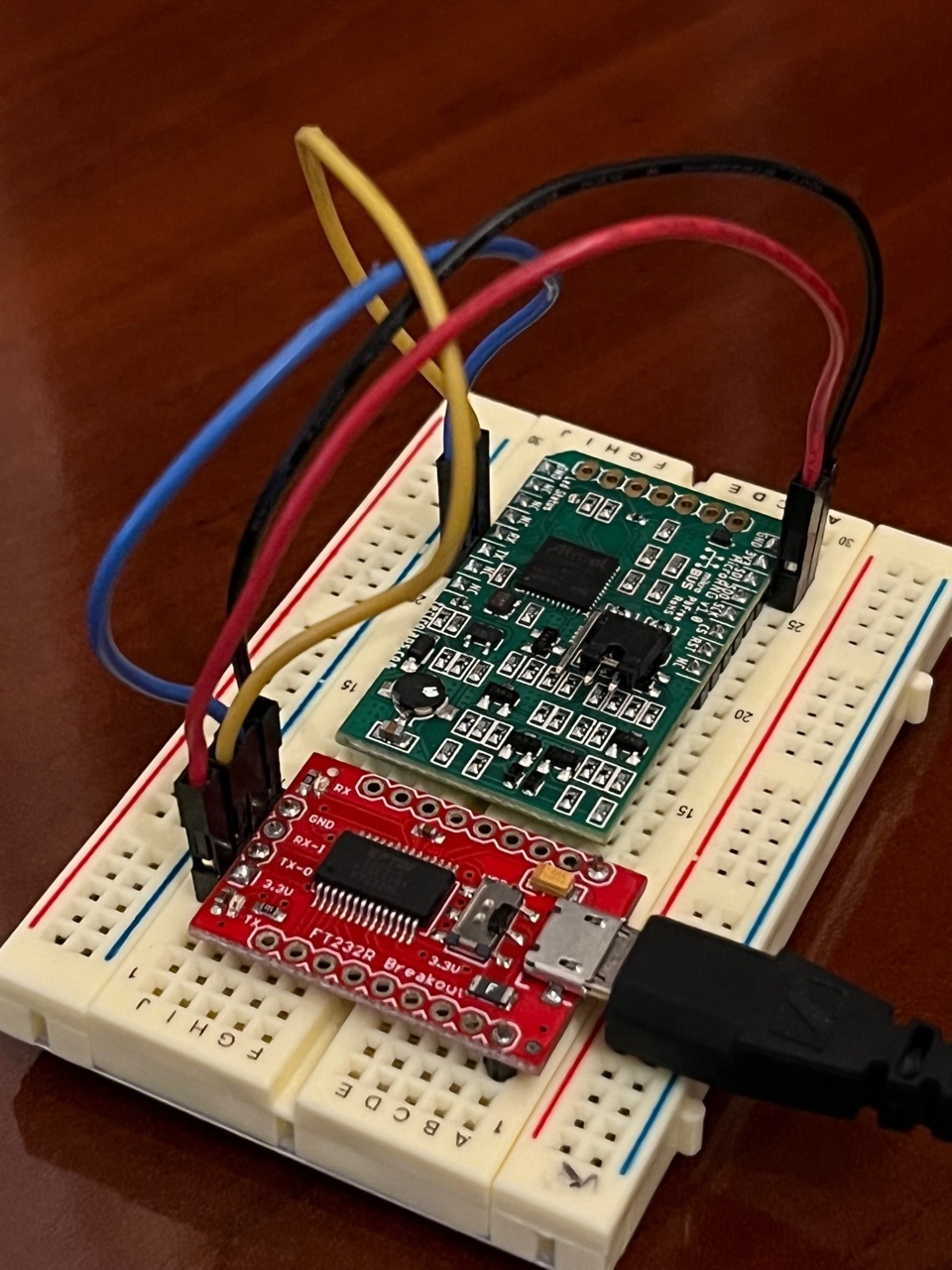 Connecting MicroRNG in 2-wire UART mode